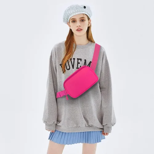 Miniatura 53 de Riñonera cruzada para mujeres y hombres, bolsa para cinturón para senderismo con correa ajustable, riñonera para correr, entrenamiento, deportes