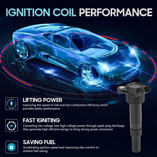 Miniatura 2 de Paquete de 4 bobinas de encendido con 4 bujías de iridio compatibles con Hyundai Elantra Coupe GT Tuscon Kia Forte Koup Soul 1.8L 2.0L, reemplazo