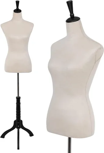Miniatura 2 de Maniquí de torso, maniquí en forma de vestido con altura ajustable, maniquí femenino para modelo de vestido, torso de cuerpo con soporte de trípode