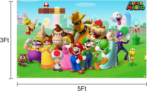 Miniatura 2 de AOFDLAT Tapiz de Juego Clásico Súper Nostálgico 3 * 5 Pies Con Cuatro Ojales de Latón Para Colgar Adecuado Para Interiores Universidad Dormitorio