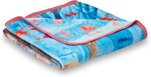 Miniatura 3 de The Northwest Company Disney Frozen 2 - Manta de seda con diseño de hojas que caen, 46 x 60 pulgadas, multicolor, 1 unidad