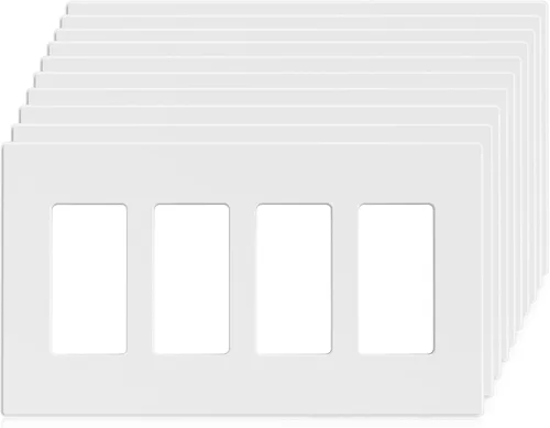 Miniatura 13 de ELEGRP Placas de pared decorativas sin tornillos de 2 posiciones, placas de cubierta de tamaño mediano, cubierta de placa frontal termoplástica Negro