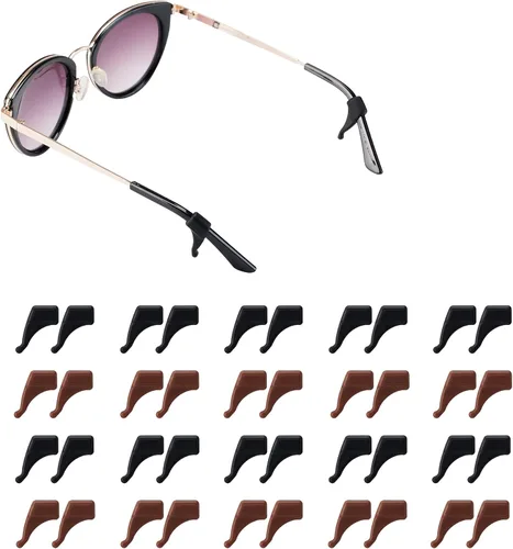 Miniatura 9 de 20 pares de agarraderas para las orejas, soporte antideslizante para lentes, agarres de silicona para gafas, agarres para orejas, retenedor de 20