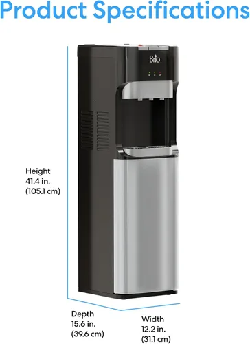 Miniatura 14 de Brio Dispensador de agua de carga inferior, serie esencial, 3 ajustes de temperatura, agua caliente, temperatura ambiente y fría, aprobado por