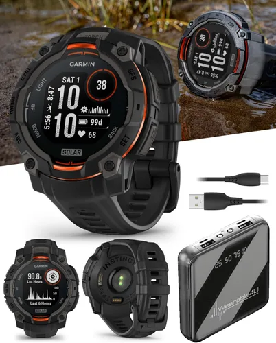 Miniatura 11 de Garmin Instinct 3 45mm, pantalla AMOLED, reloj inteligente GPS resistente para exteriores, bisel reforzado con metal, linterna incorporada, hasta 18