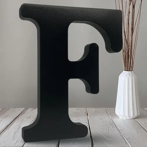 Miniatura 13 de AOCEAN Letras de madera negra de 10 pulgadas, letras de madera sin terminar para Halloween, letras decorativas de pie en rodajas, decoración