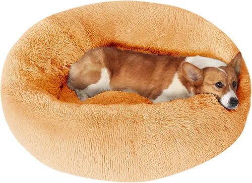 Miniatura 50 de JOLLYVOGUE - Cama para perros y gatos, cama relajante y antiestrés para mascotas y perros pequeños, cojín esponjoso en forma de dona para mascotas