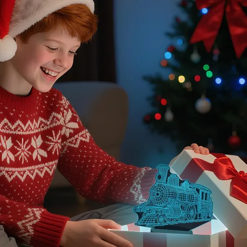 Miniatura 2 de Luz nocturna de tren para niños, lámpara de tren 3D con control remoto, decoración de habitación de niños, regalos de cumpleaños y Navidad para niños