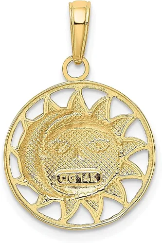 Miniatura 3 de Collar con dije de luna creciente de oro amarillo de 14 quilates, joyería fina celestial para mujer, regalos para ella