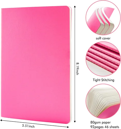 Miniatura 2 de Feela - Paquete de 8 cuadernos de tapa blanda en masa, cuadernos universitarios rayados para el trabajo, cuaderno de viaje rayado para mujeres y 8