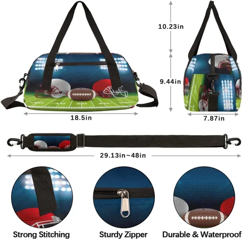 Miniatura 3 de Bolsas de lona para niños y niñas, adolescentes, bolsa de gimnasio deportiva para fines de semana, viajes, gimnasia, baile, ballet, casco de fútbol
