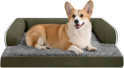 Miniatura 127 de Cama ortopédica impermeable para perros pequeños, cama para perros de tamaño mediano, cómoda cama para mascotas y gatos con lados, funda extraíble