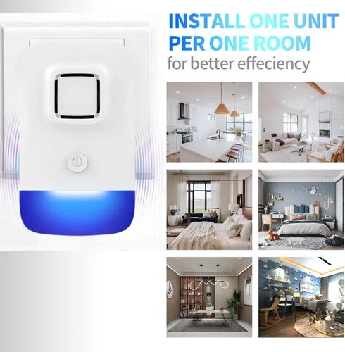 Miniatura 3 de Repelente ultrasónico de control de plagas, repelente electrónico de roedores para interiores y hogares, repelente de mosquitos, asesino