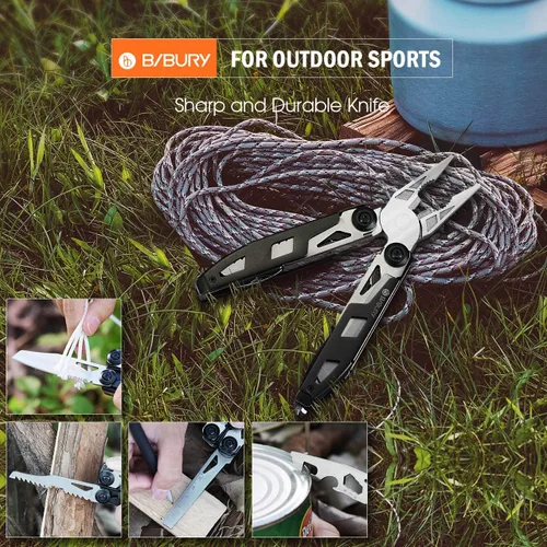 Miniatura 3 de Pinzas multiherramienta 18 en 1, multiusos, cuchillo de bolsillo, de acero inoxidable duradero, multiherramienta para supervivencia, camping, caza