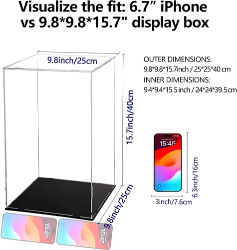 Miniatura 2 de Caja de exhibición Evron para coleccionables, montar, caja de acrílico transparente, funda de vidrio alternativa para exhibición, figuras de acción