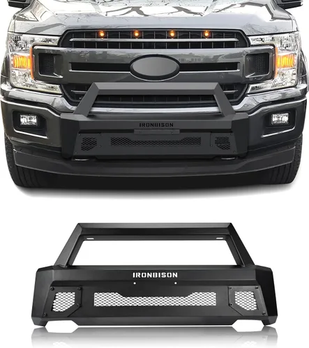 Miniatura 10 de IRONBISON Parachoques delantero compatible con Ford F150 de 2018 a 2020 (excluyendo Raptor y modelos diesel 2020) para camioneta pickup todo