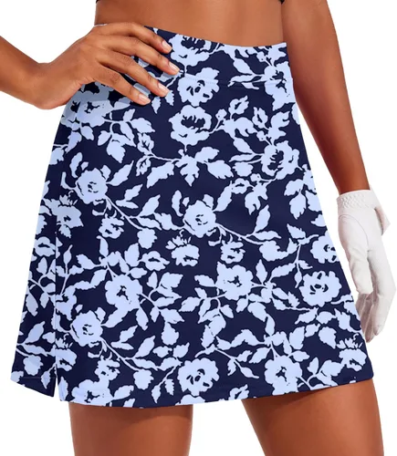 Miniatura 44 de Ekouaer Falda pantalón de golf de 16 pulgadas para mujer con bolsillos interiores de silicona, falda de tenis atlética de secado rápido