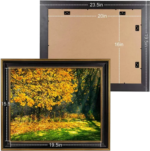 Miniatura 3 de marco de fotos de 16x20 pulgadas sin paspartú para póster/foto/impresión de 16x20, pantalla de montaje en pared de vidrio real resistente a roturas