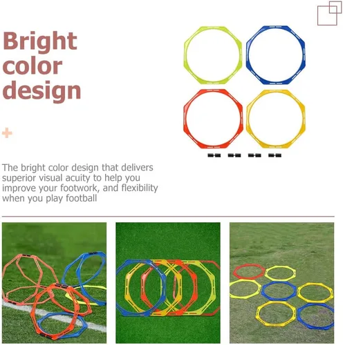 Miniatura 4 de BESPORTBLE Equipo de entrenamiento de agilidad, círculo de entrenamiento de fútbol para adultos, balón de fútbol para adultos, trenes al aire libre