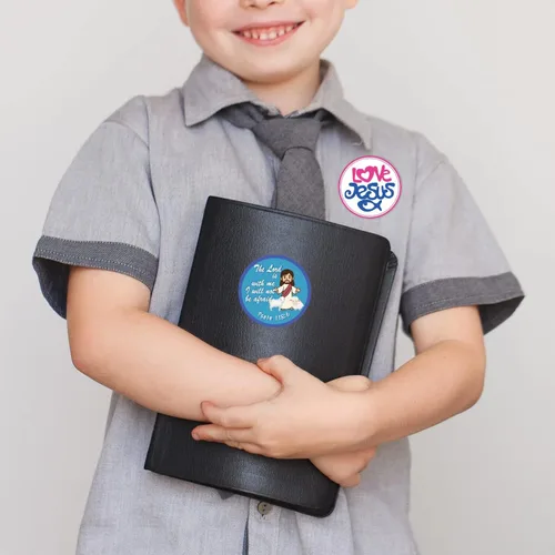 Miniatura 3 de Calcomanías de la Biblia cristiana para niños, 1000 unidades de 1.5 pulgadas, calcomanías adhesivas de Jesús con citas de las Escrituras cristianas