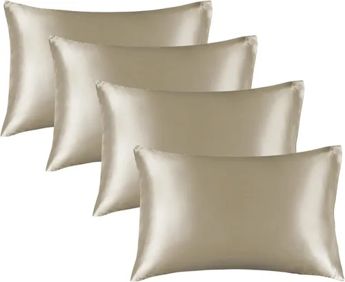 Miniatura 42 de Bedelite Funda de almohada de satén para el cuerpo, súper suave y refrescante, para el cabello y la piel, transpirable, sedosa y larga, 20 x 54 Rosa