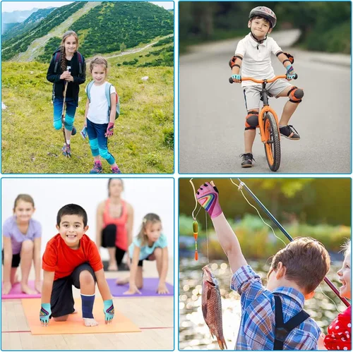 Miniatura 7 de Luwint Guantes deportivos acolchados de gel para niños de 3 a 8 años, guantes de ciclismo transpirables para ciclismo, ejercicio, correr, entrenar