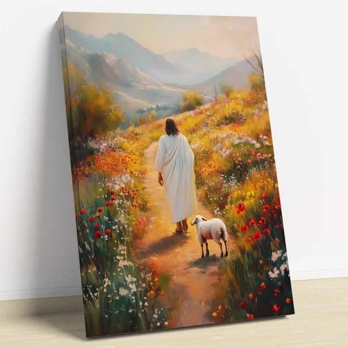 Miniatura 18 de Arte de pared de acuarela de Jesús, pintura en lienzo cristiano, imágenes de las Escrituras, decoración de pared, póster con versículos bíblicos