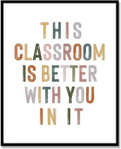 Miniatura 10 de Este aula es mejor contigo en ella, decoración de pared motivacional positiva, letreros para profesores, bienvenida al aula, decoración boho