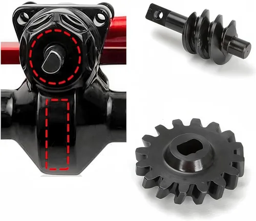 Miniatura 5 de 2 piezas de engranajes diferenciales de eje de acero 13T/2T engranaje helicoidal diferencial de sobremarcha delantero y trasero para Axial SCX24 2