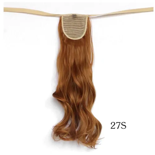 Miniatura 5 de Extensión de cabello sintético rizado con clip, cola de caballo larga, con clip, para niñas, mujeres y mujeres
