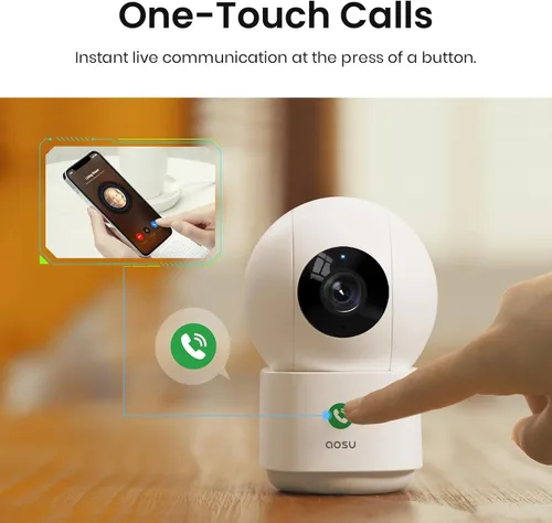 Miniatura 3 de aosu Cámara de Seguridad Interior de 4MP - Monitor de Bebé Cámara para Mascotas 2.5K 360° para Seguridad del Hogar con Router Wi-Fi de 5/2.4 GHz