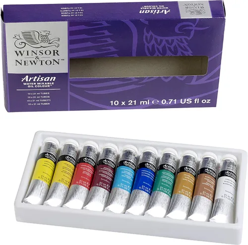 Miniatura 16 de Winsor & Newton Set de 10 tubos de pintura al óleo al agua, 21 ml