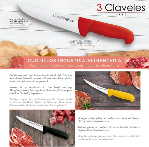 Miniatura 8 de 3 Claveles Cuchillo Desshuesar Proflex Amarillo 5.1 in - 5 Pulgadas FH 3C