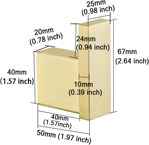 Miniatura 4 de RANDOM Juego de 4 toallas de baño de oro cepillado, incluye toallero de 18 pulgadas y 2 ganchos de toalla de acero inoxidable para decoración