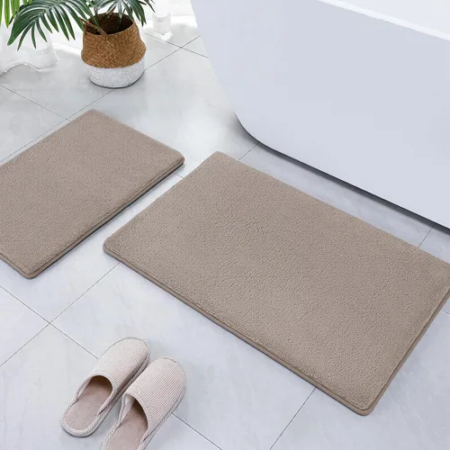 Miniatura 41 de SWEMSTAR Alfombra de baño de espuma viscoelástica con alfombra de inodoro, tapete de baño absorbente de agua para suelo de baño, antideslizante
