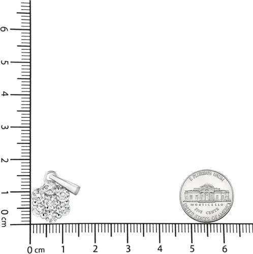 Miniatura 5 de Haus of Brilliance . Collar con colgante de plata de ley 925 de 12 qttw cultivado en laboratorio con 7 piedras en racimo floral de 18 pulgadas
