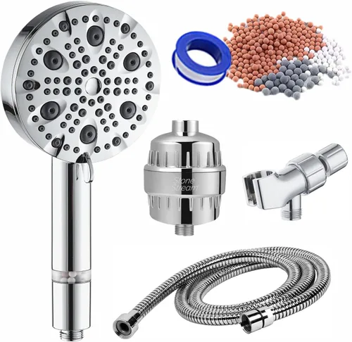 Miniatura 7 de Cabezal de ducha cromado original de 9 modos de pulverización, experiencia de lujo, 9 flujos de agua únicos para una máxima relajación, fácil