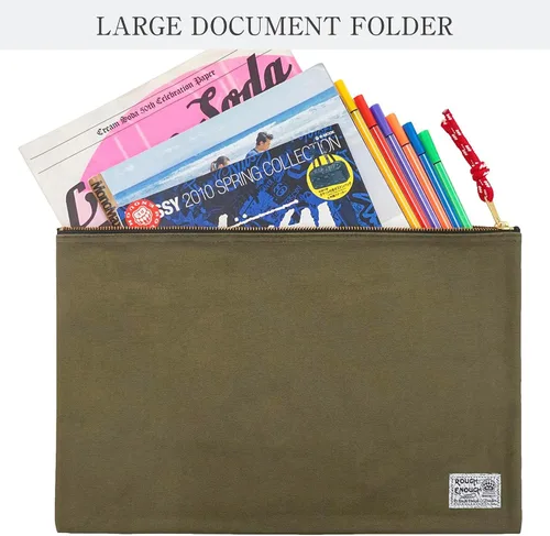 Miniatura 6 de Rough Enough Important - Organizador de documentos, carpeta segura para almacenamiento de viaje, bolsa de lona con cremallera para tamaño legal A4