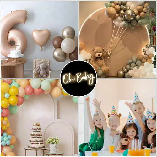 Miniatura 7 de Letrero de neón para decoración de pared, regulable, reutilizable, con texto en inglés "Oh Babe", letrero de neón para boda, decoración de baby