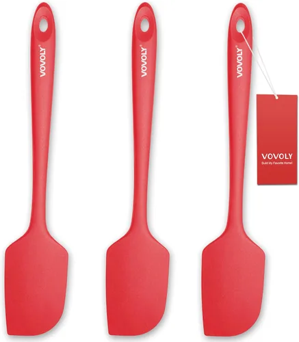 Miniatura 9 de Paquete de 3 espátulas grandes de silicona para cocina, espátulas de goma resistentes al calor de 600 °F para hornear, cocinar, raspar y mezclar