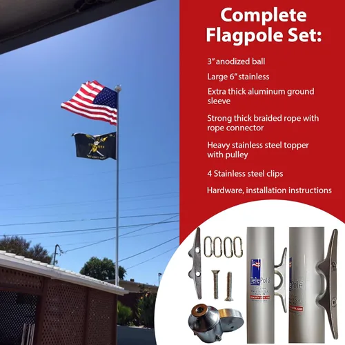 Miniatura 7 de Manufacturing Inc Mástil seccional de aluminio 7000-T8, diámetro de tubo de 2.75 pulgadas y aluminio de calibre 10, fabricado en los Estados Unidos