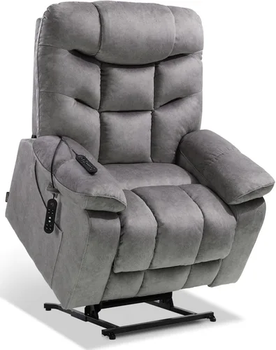 Miniatura 10 de EONIX Silla reclinable elevadora eléctrica de gran tamaño para personas grandes y altas, reclinable extra ancha con calor y masaje, silla elevadora
