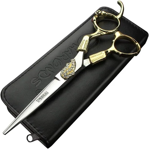 SHARONDS Tijeras de peluquería profesional de 6 pulgadas, suministros de peluquería, troqueles de corte, juego de tijeras de pelo de diamante para