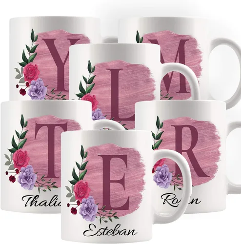 Miniatura 17 de Taza de café personalizada para tus amigos y familiares con inicial y nombre, regalo para todas las ocasiones, cumpleaños, Navidad, regalo de Acción