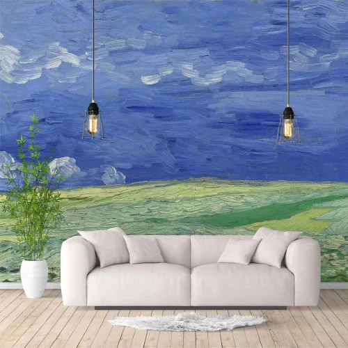 Miniatura 18 de IDEA4WALL Murales de pared para dormitorio, noche estrellada de Van Gogh, pinturas famosas, papel tapiz extraíble grande, calcomanías de pared