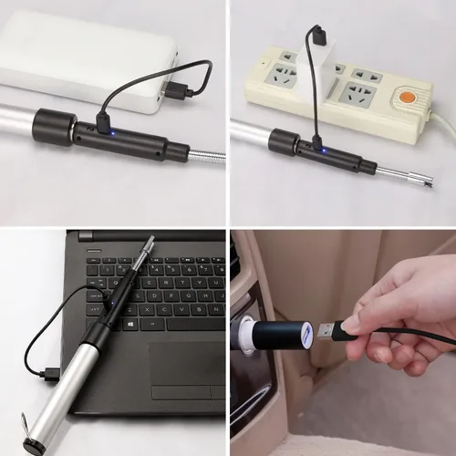 Miniatura 5 de Encendedor de arco eléctrico – Encendedor de plasma recargable con cuello ajustable de 11.4 a 27.55 pulgadas, resistente al viento y sin llama