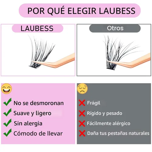 Miniatura 2 de Extensiones de pestañas en racimo para colocar en casa, 240 unidades, rizado D, bandeja mixta, extensiones de racimos de pestañas de visón