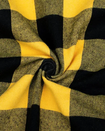 Miniatura 2 de siliteelon Camisa de franela a cuadros de manga larga con botones