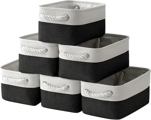 Miniatura 25 de TheWarmHome Contenedores de almacenamiento para estantes, tamaño mediano, 3 unidades, 13.8 pulgadas de largo x 9.8 pulgadas de ancho x 6.7 pulgadas