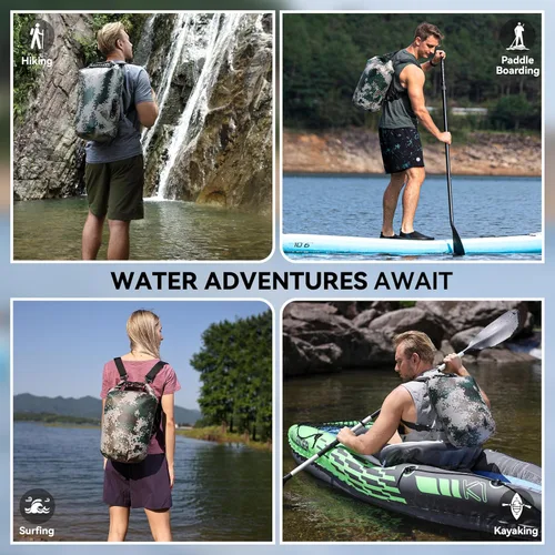 Miniatura 6 de MARCHWAY - Bolso seco flotante e impermeable 1.32/2.64/5.28/7.93/10.57 galones, parte superior enrollable, mantiene secos equipos de kayak rafting
